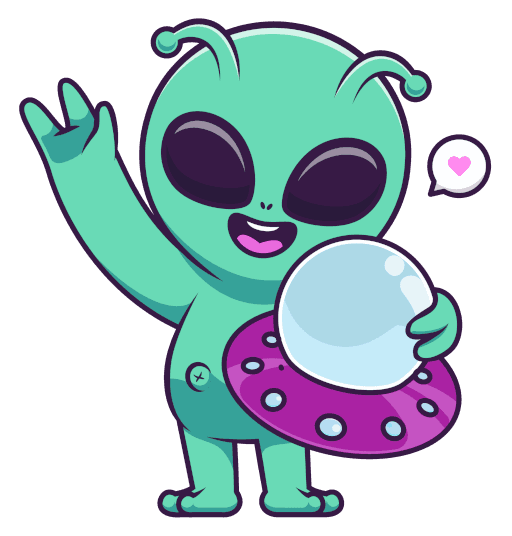 Friendly alien welcomes you to install the extension