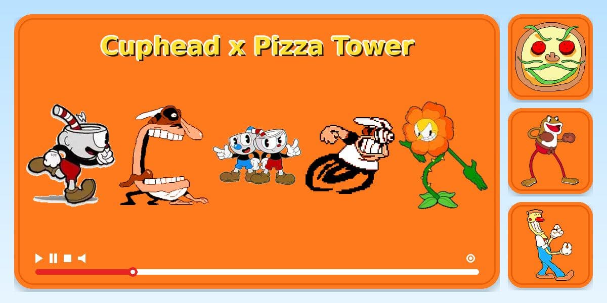 Cuphead and Pizza Tower collection cover - custom-progressbar.com - custom-progressbar.com
