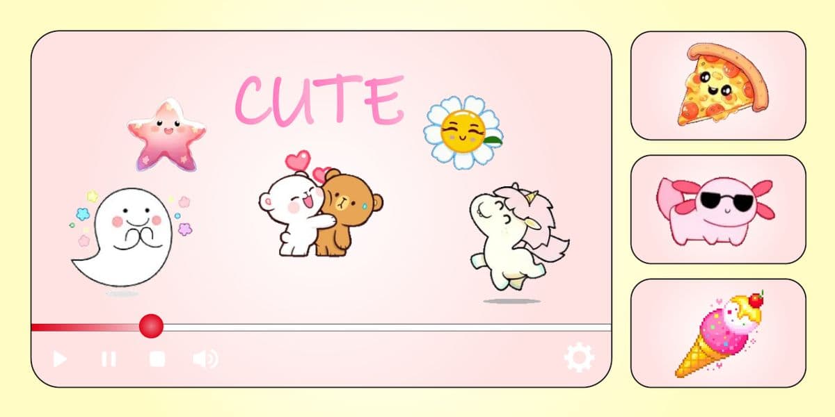Кастомна колекція прогрессбарів для YouTube Cute cover - custom-progressbar.com