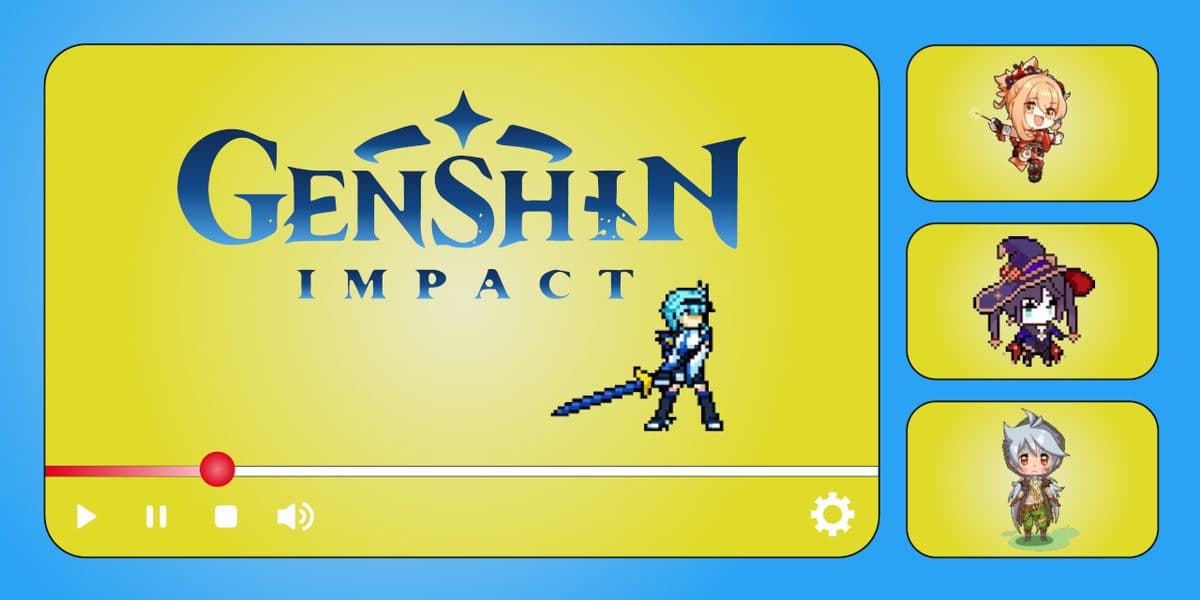 Colección de Barras de Progreso de Genshin Impact para YouTube. cover - custom-progressbar.com