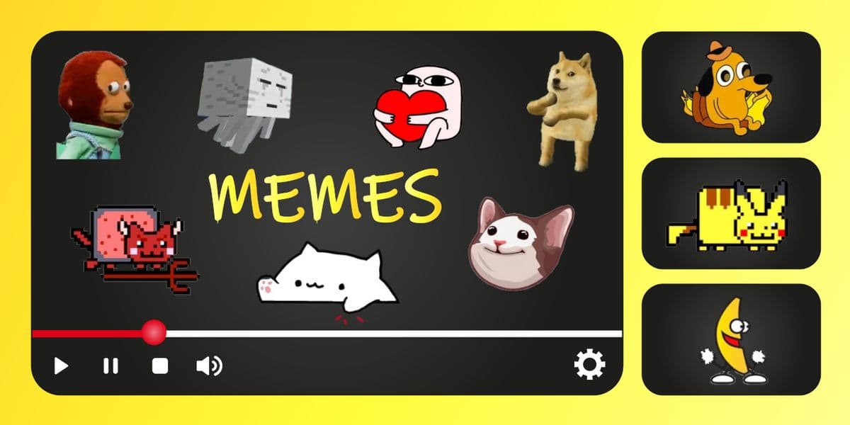 Collection de barres de progression de memes pour YouTube cover - custom-progressbar.com