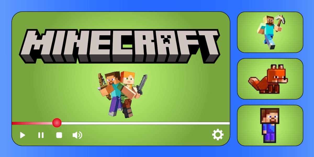 Колекція прогрессбарів Minecraft для YouTube cover - custom-progressbar.com