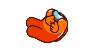 Among Us Orange Character Laughing
