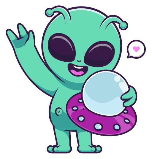Friendly alien welcomes you to install the extension