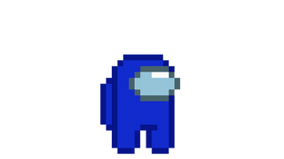 Among Us Blue Character Running Pixel