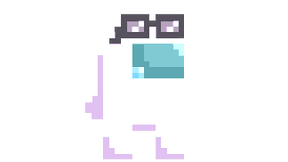 Among Us White Character in Glasses Pixel Run