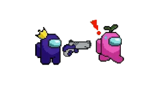 Among Us Purple and Pink Characters Pixel