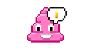 Cute Pink Poo Jumping Pixel