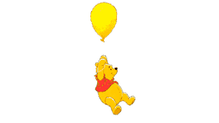Winnie The Pooh Flying on a Balloon