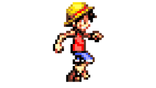 One Piece Monkey D. Luffy Walking Pixel