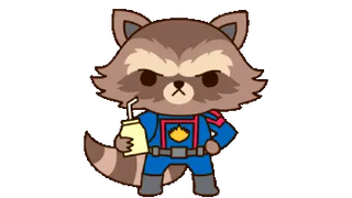 Marvel Chibi Rocket Raccoon with a Drink