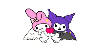 Sanrio Kuromi and My Melody with a Heart