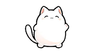 Cute White Cat Waving