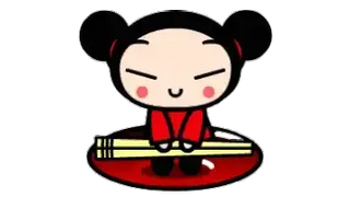 Pucca with Bowl and Chopsticks