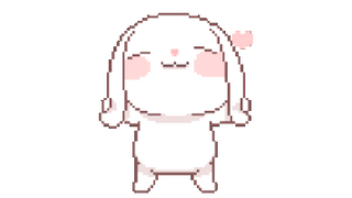 Cute White Bunny Smiling