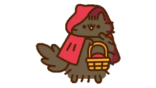 Pusheen Pip in a Little Red Riding Hood Costume