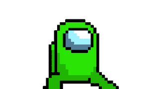 Among Us Green Character Pixel Dance